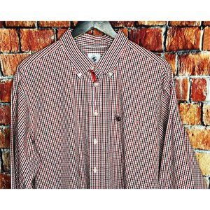 Southern Proper Button Front Long Sleeve Red Black White Plaid XL Shirt